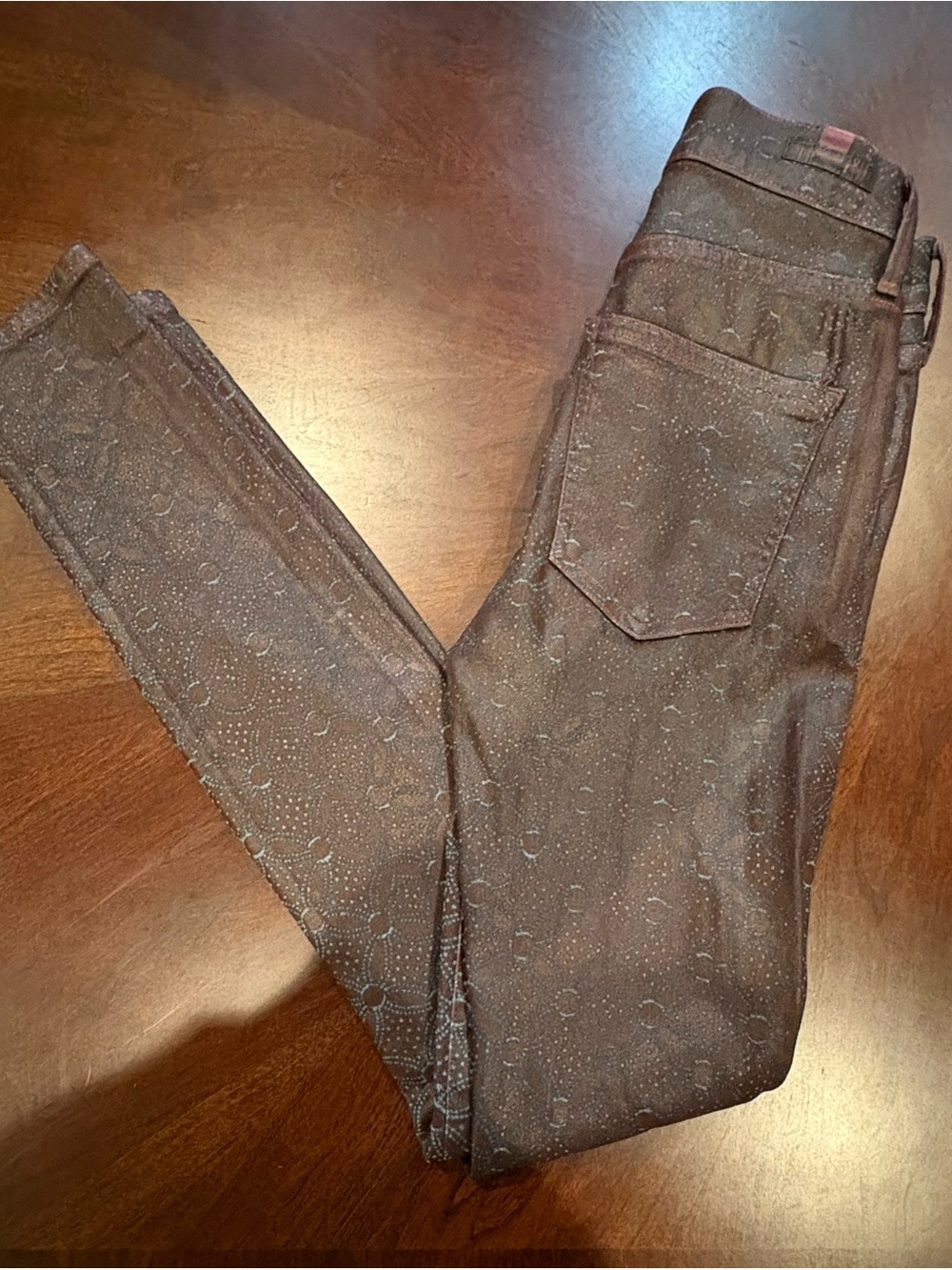 Citizens of Humanity Rocket High Rise Skinny Jeans Size 25 Brown Patterned
